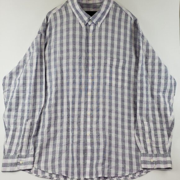 Jos. A. Bank Reserve Linen 2XL XXL Long Sleeve Button Shirt Casual Beach Resort - Picture 4 of 9